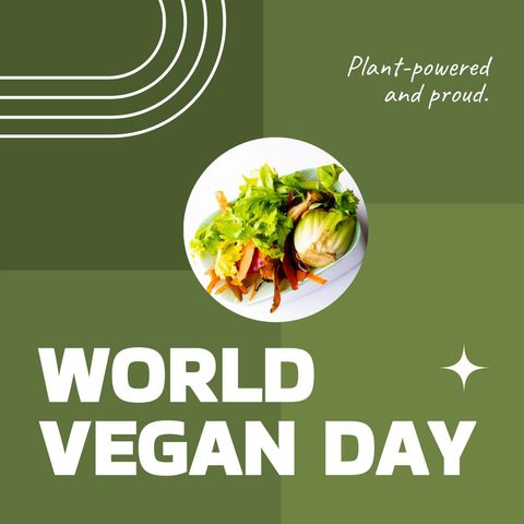 world vegan day celebration with fresh salad and motivational quote - Download Free Stock Templates Pikwizard.com