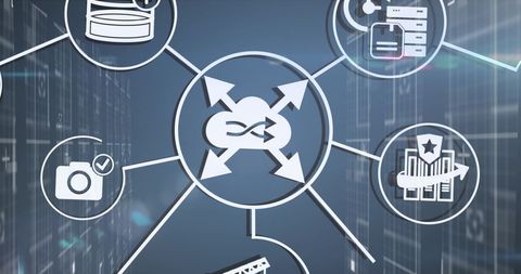 Digital Icons Merging with Technology Background Concept - Download Free Stock Images Pikwizard.com