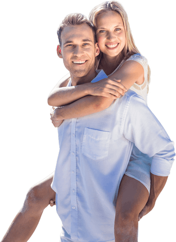 Happy Couple Embracing Smiling Transparent Background