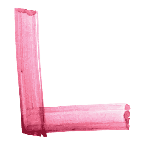 Pink abstract brushstroke on transparent background