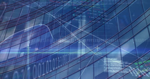 Abstract Digital Data Processing Over Landscape Background