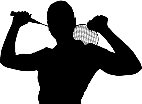 Transparent silhouette of female tennis player in dynamic pose