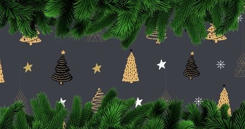 christmas fir tree branches with festive patterns - Download Free Stock Images Pikwizard.com