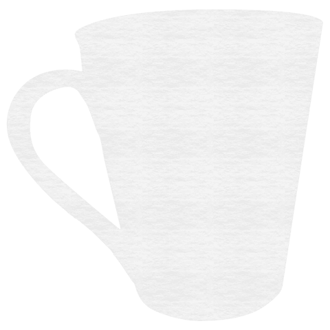 Transparent paper mug design with isolated handle vector
