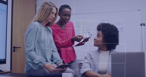 Diverse Team Collaborating on Financial Data Processing