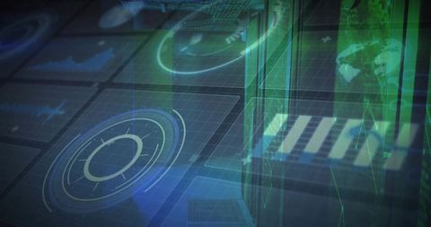 Holographic command center interface with global map visualization