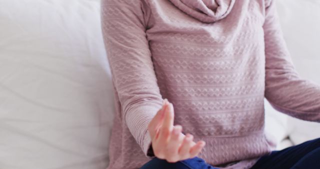 Woman Practicing Mindfulness Meditation at Home - Download Free Stock Images Pikwizard.com