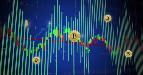 bitcoin on dynamic financial data graph chart - Download Free Stock Images Pikwizard.com