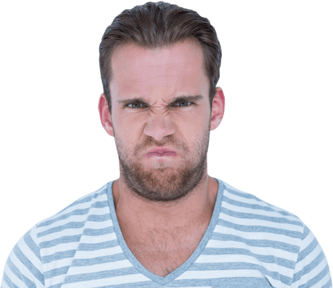 Transparent Portrait of Angry Man with Scrunched Face - Download Free Stock Videos Pikwizard.com