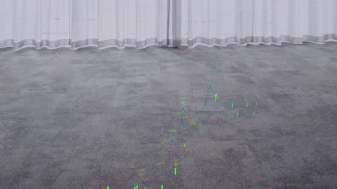 Digital Financial Data Animation on Modern Interior Background