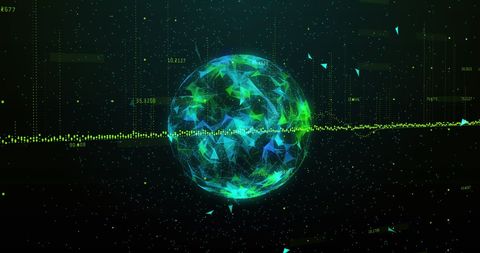 abstract digital globe with data visualizations - Download Free Stock Images Pikwizard.com