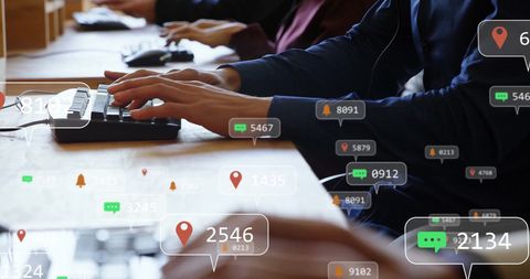 Diverse team engaging in global digital communication