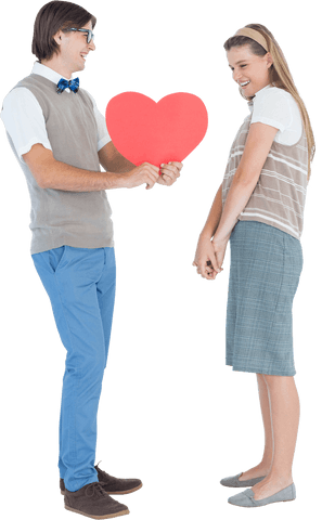 transparent hipsters expressing love with red heart - Download Free Stock Videos Pikwizard.com