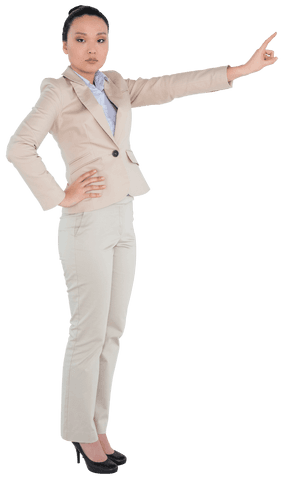 transparent businesswoman pointing at virtual display isolated - Download Free Stock Videos Pikwizard.com