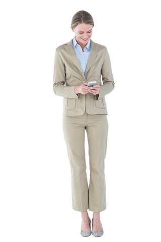 Transparent Businesswoman Using Smartphone in Professional Attire - Download Free Stock Videos Pikwizard.com