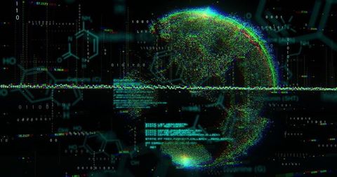 Digital Data Streams Over Synaptic Globe Visualization - Download Free Stock Images Pikwizard.com