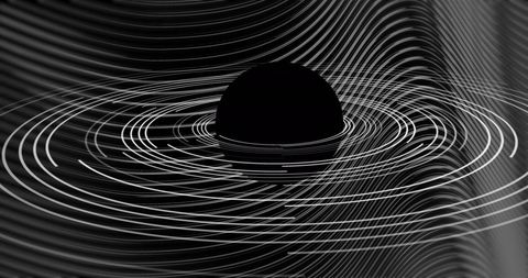 Dynamic Abstract Lines Creating Circular Patterns on Black Background