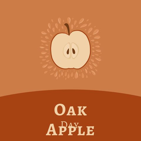 Oak Apple Day Celebration with Illustrated Apple Cutout - Download Free Stock Templates Pikwizard.com