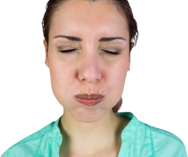 Woman With Closed Eyes Making a Funny Transparent Face - Download Free Stock Videos Pikwizard.com