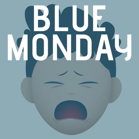 conceptual blue monday sad crying face illustration - Download Free Stock Templates Pikwizard.com