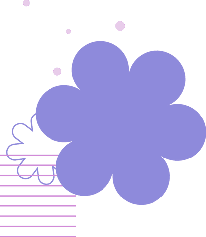 Abstract Lavender Petals on Transparent Background with Pink Details