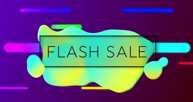 Bright Flash Sale Banner with Abstract Neon Elements - Download Free Stock Images Pikwizard.com