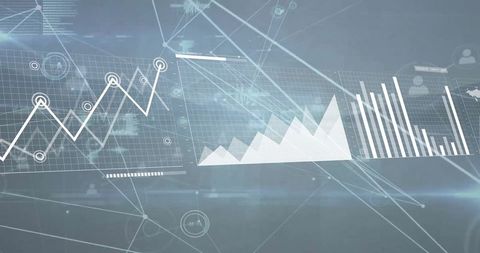 Digital Interface with Data Charts and Graphs Overlay - Download Free Stock Images Pikwizard.com