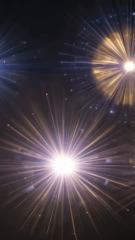 Vertical cosmic bursts radiating luminous energy with flickering flares, futuristic abstract motion