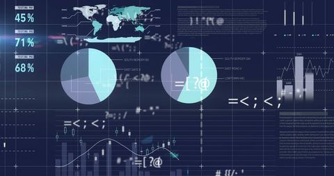 Global Data Analytics and Financial Charts on Digital Display - Download Free Stock Images Pikwizard.com