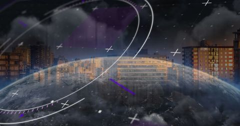 Digital Network of Social Media Interface Oversee City - Download Free Stock Images Pikwizard.com