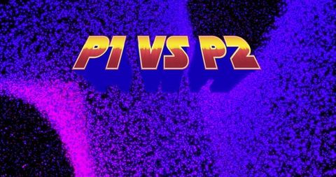Retro Arcade P1 vs. P2 Gaming Title Screen