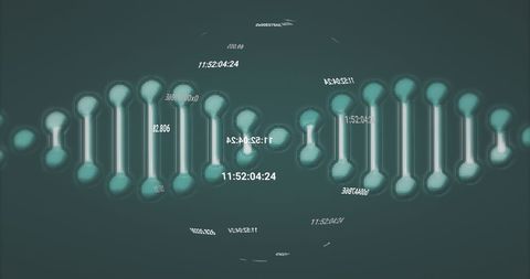 Rotating digital molecule illustrating abstract tech concept