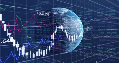 Global Financial Markets with Digital Interconnected Data - Download Free Stock Images Pikwizard.com