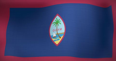 Waving Flag of Guam Illustration Showcasing Island Emblem