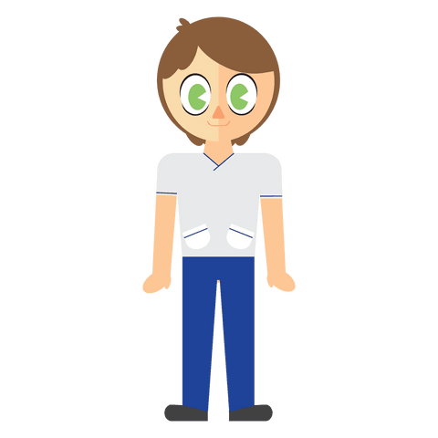 Happy Cartoon Boy with Big Green Eyes on Transparent Background - Download Free Stock Videos Pikwizard.com
