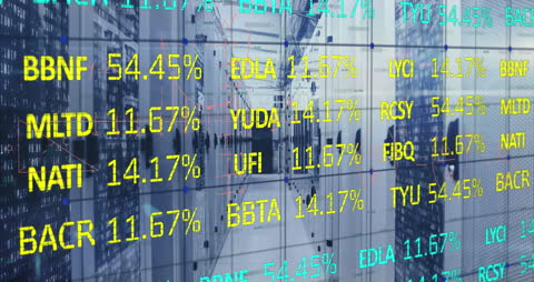 Financial Data Animation Overlapping Server Room