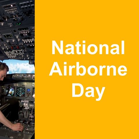 Pilot in Airplane Cockpit Celebrating National Airborne Day - Download Free Stock Templates Pikwizard.com