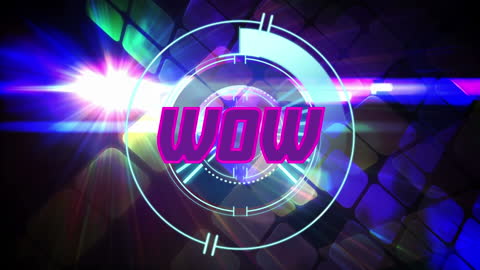 Colorful Digital Network Design with WOW Text