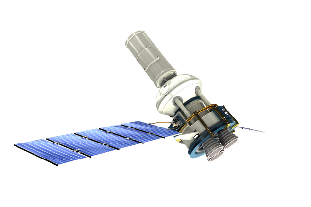 Transparent 3D Model of Modern Solar-Powered Satellite in Space - Download Free Stock Videos Pikwizard.com