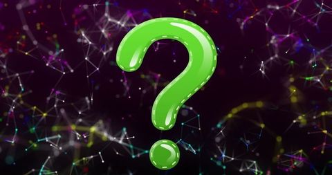 Digital question mark over neural network connection