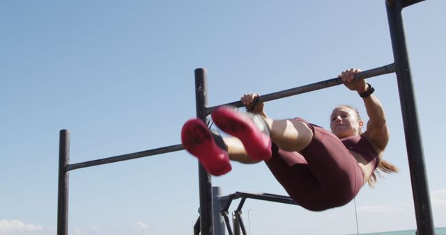 Woman Practicing Calisthenics Outdoors on Sunny Day - Download Free Stock Images Pikwizard.com