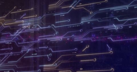 Futuristic Circuit Design Overlay in Digital Tech Environment - Download Free Stock Images Pikwizard.com