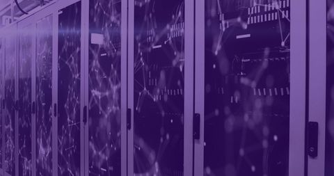 Modern Data Center with Digital Network Overlay Effect - Download Free Stock Images Pikwizard.com