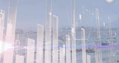Financial Growth Concept with City Digital Interface