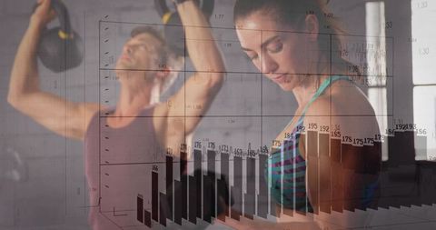 Dual Workout Motivators Fitness Exercise Bar Chart Overlay