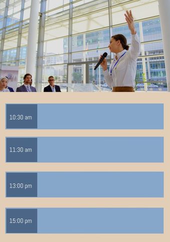 business conference presentation and schedule design template - Download Free Stock Templates Pikwizard.com