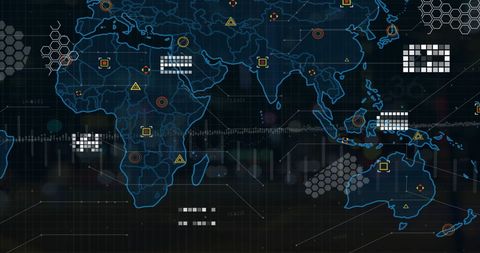 Data Analysis Overlay on World Map Representing Global Connectivity - Download Free Stock Images Pikwizard.com
