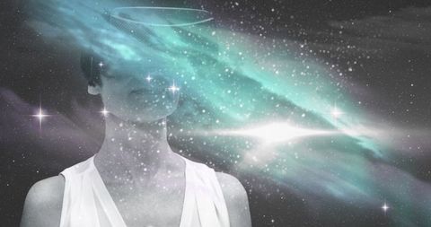 Virtual reality adventure in outer space with immersive technology