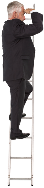 Transparent Businessman Standing on Ladder Seeking Future Icon - Download Free Stock Videos Pikwizard.com