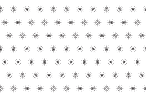 Row of black stars on transparent background